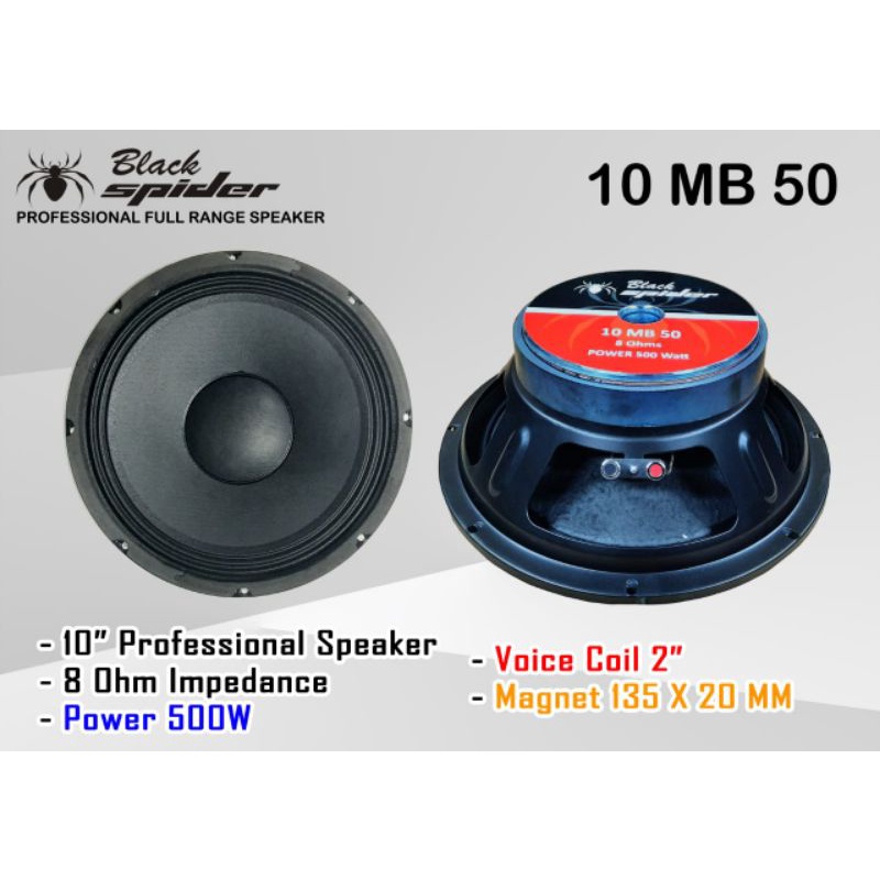 speaker 10" blackspider 10 mb 50 spiker 10inchi fullrange spiker 10in midbass speaker 10inch lapanga