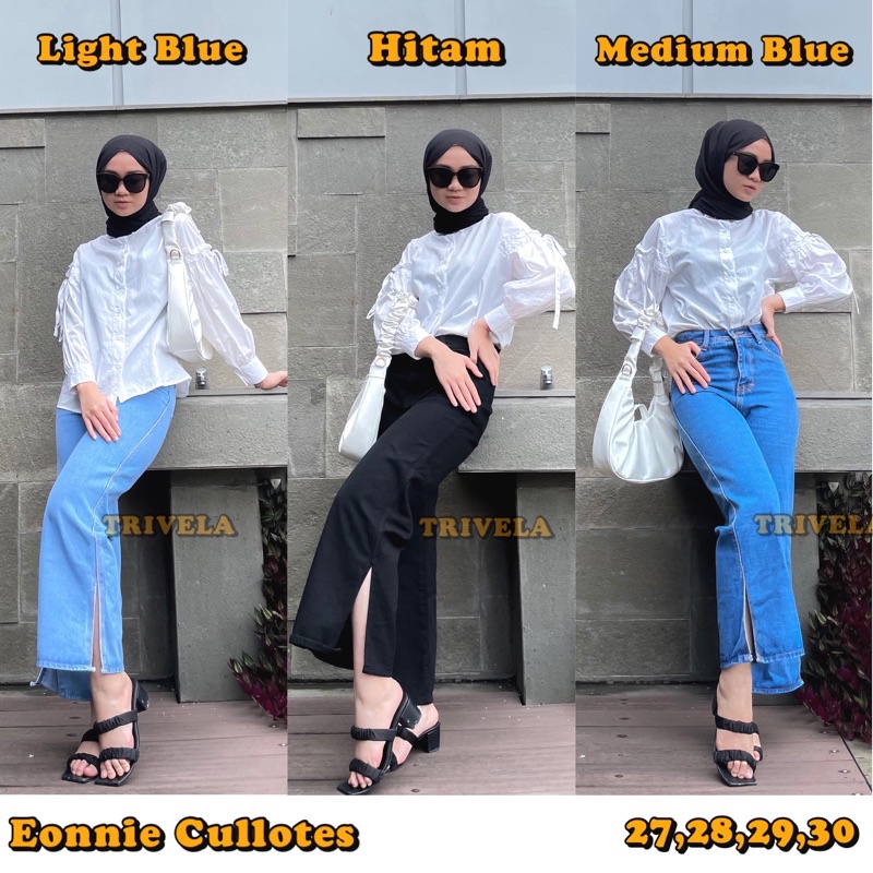 Kulot Jeans Eonni Hijab Friendly / Kulot jeans belah / kulot jeans wanita