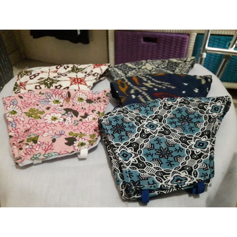 Masker kain batik 3 lapis
