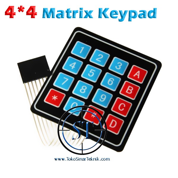 Keypad Membran 4x4 Matrix Arduino 4 x 4 Input Key Pad Membrane ( Membran 4 x 4 ) Arduino Membrane Switch