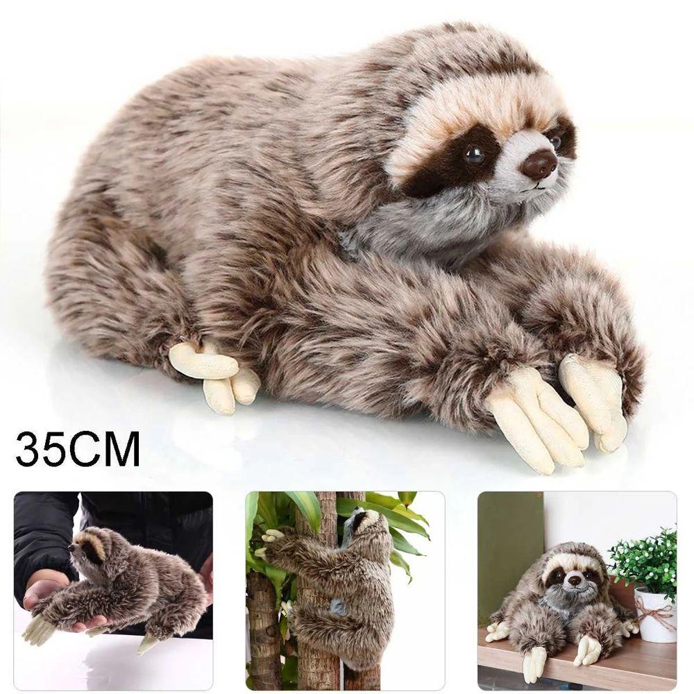 Quinton Sloth Mainan Mewah Anak Hadiah Lucu Boneka Binatang Berbaring Mewah Cuddly Hidup Nyata Lembut Mewah Sloth