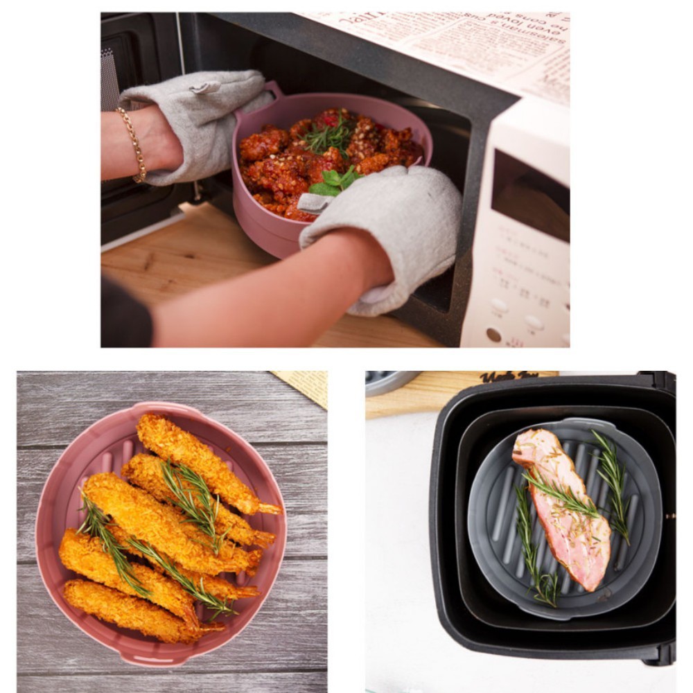 AIRRO FRY POT SILICONE AIR FRYER Tatakan Silikon Tahan Panas Microwave