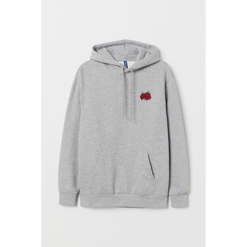 Hoodie hnm h&m Lil Rose grey