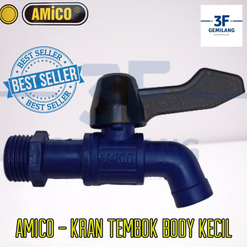 AMK-VN-3/4-Kran Keran Air PVC BOLA KUNINGAN atau ABS Uk. 3/4 BODY KECIL AMICO VINO ORIGINAL HIGH QUALITY