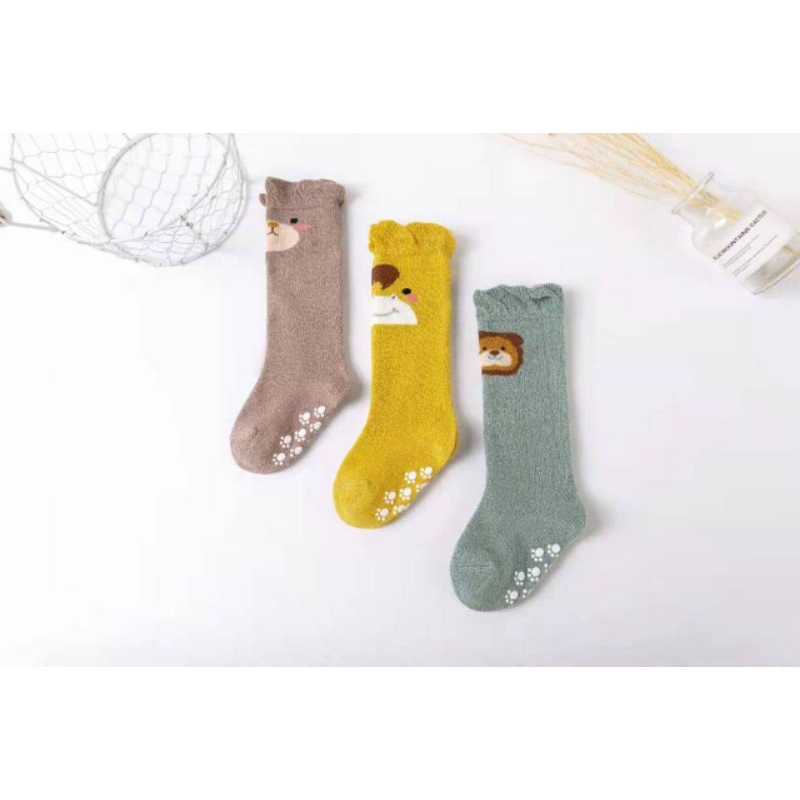 (Min 3pcs @7.250) kaos kaki bayi anak panjang lutut (baby sock motif lucu)