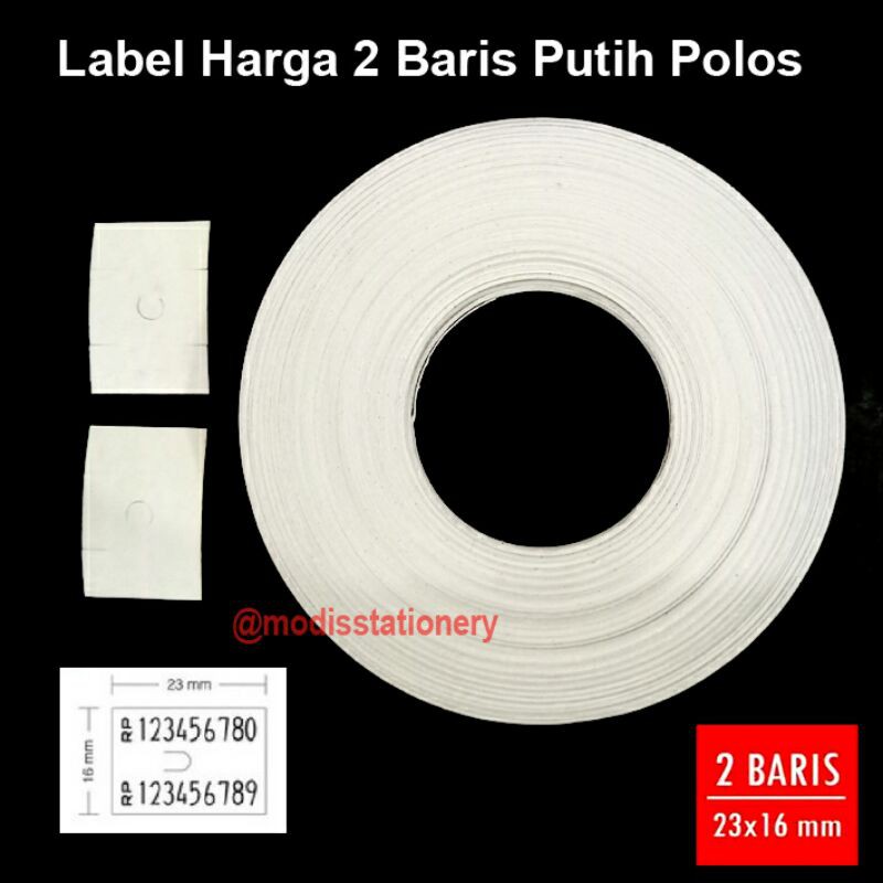 

label harga 2 baris ( 2 line ) putih