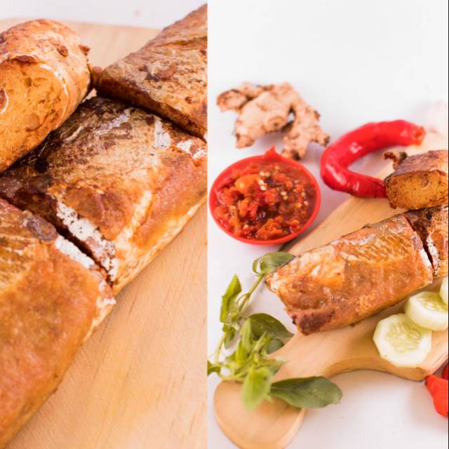 

Gepuk atau otak-otak bandeng dan nugget bandeng makyooos asli Losari, Cirebon.