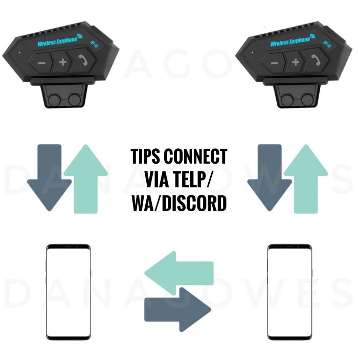 Bt12 Bluetooth Headset Helm Wireless Interphone - Bukan Intercom