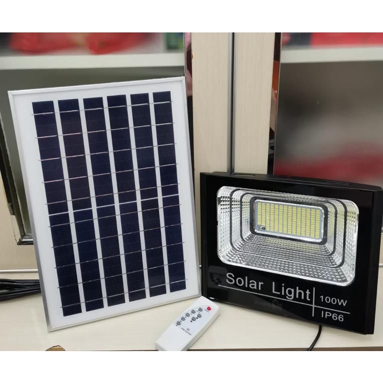 Solar Lamp Waterproof SUNPRO IP66 100 Watt Floodlight / Lampu JPU Taman Jalan LED Sorot Tenaga Matahari