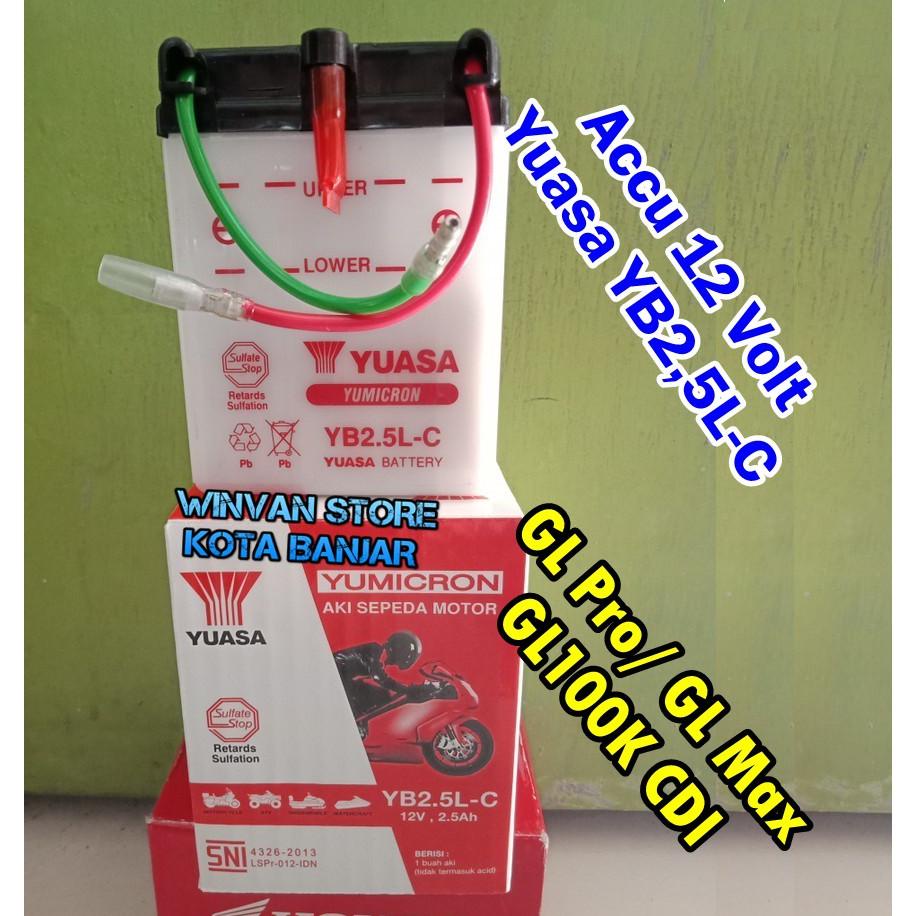 AKI ACCU HONDA GL SERIES NSR GL MAX MP LAMA YUASA YB2.5L-C GL Pro GL Max GL100 CDI 12 volt