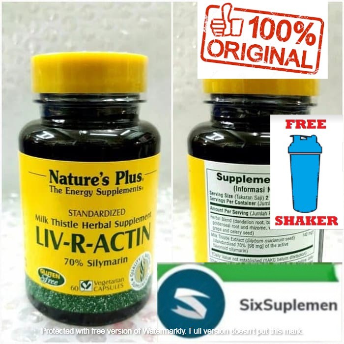 Natures Nature's Plus LIV-R-ACTIN 60 tab Natures Silymarin Liver Milk Thistle