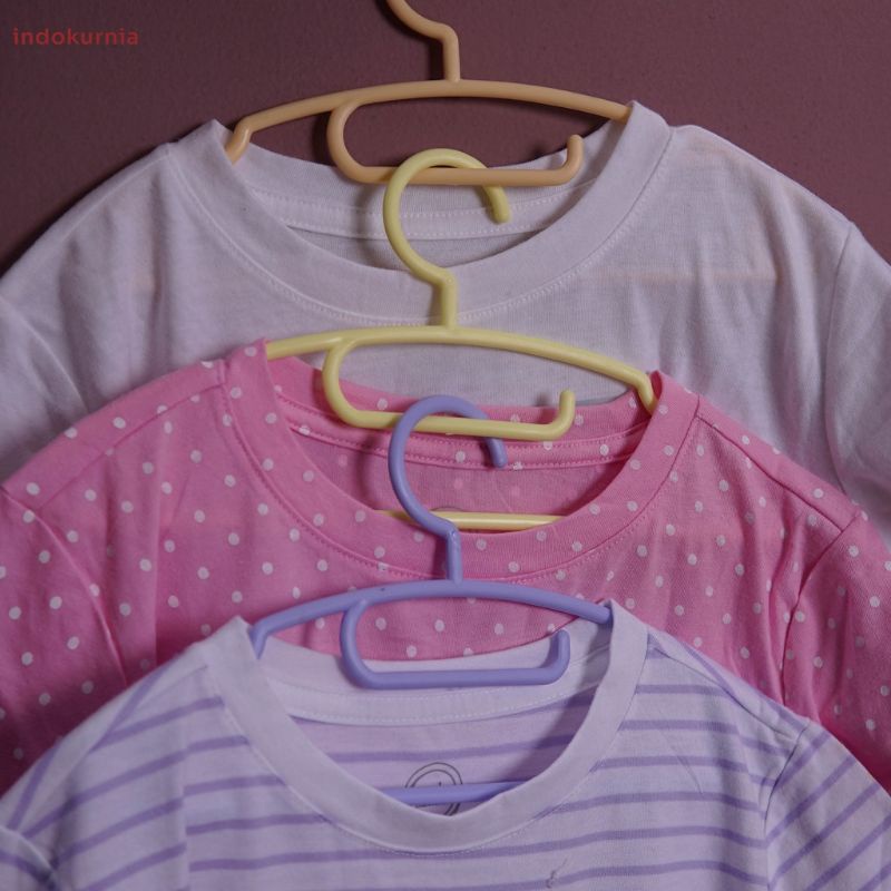 6 pcs ROUND HANGER - Gantungan Baju Laundry Plastik untuk Anak Anak dan Dewasa