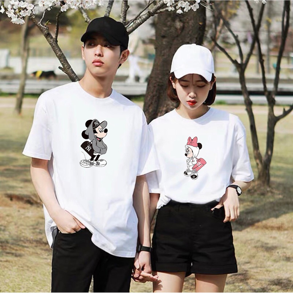 MYSTIQUE.ID-BAJU KAOS COUPLE SPORTY MIC*KEY MOUSE T-SHIRT LUCU DAN AESTHETIC