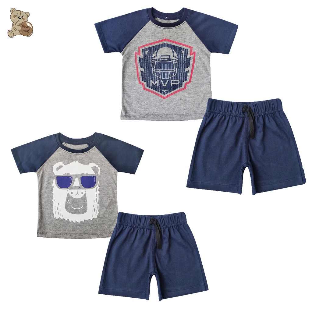 Bearhug XUF4 Setelan Bayi  Laki  Laki  Pendek Celana  Navy 6  