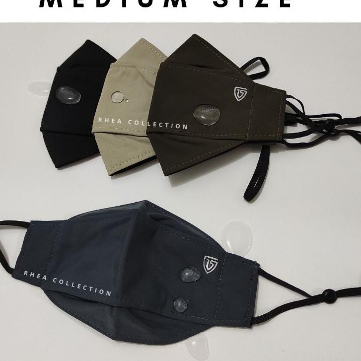 〚REST〛 Masker Kain MEDIUM SIZE 3D EVO PREMIUM Waterproof/Water repellent 3 ply (remaja) - RHEA Colle