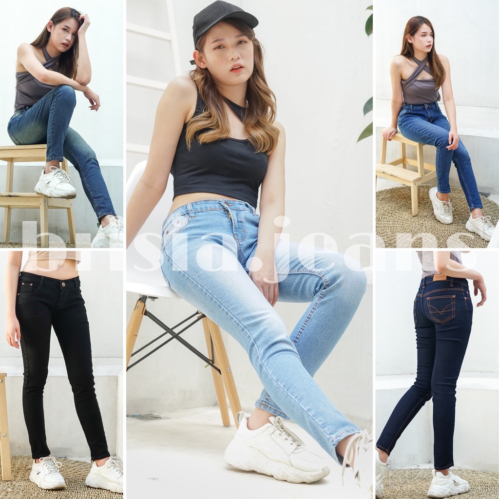 [SIZE 27-42] TIFFANY Skinny Jeans - 3 Colour / Celana Jeans Wanita Bigsize Jumbo