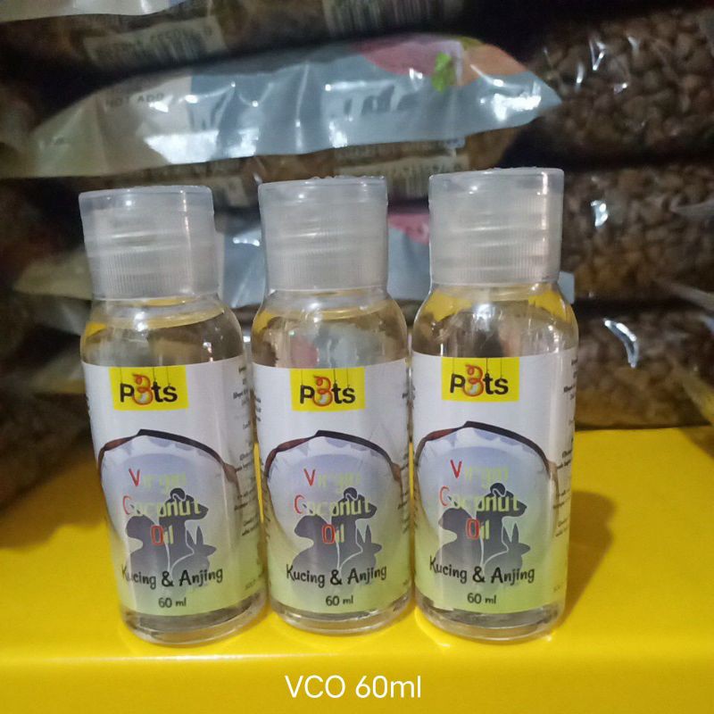 Obat kulit dan bulu dan sariawan kucing anjing vco virgin coconut oil 60ml