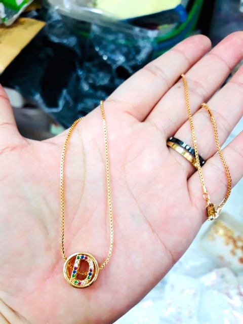 Kalung wanita lapis emas kalung plus leontin kakung inisial kalung huruf kalung alphabed