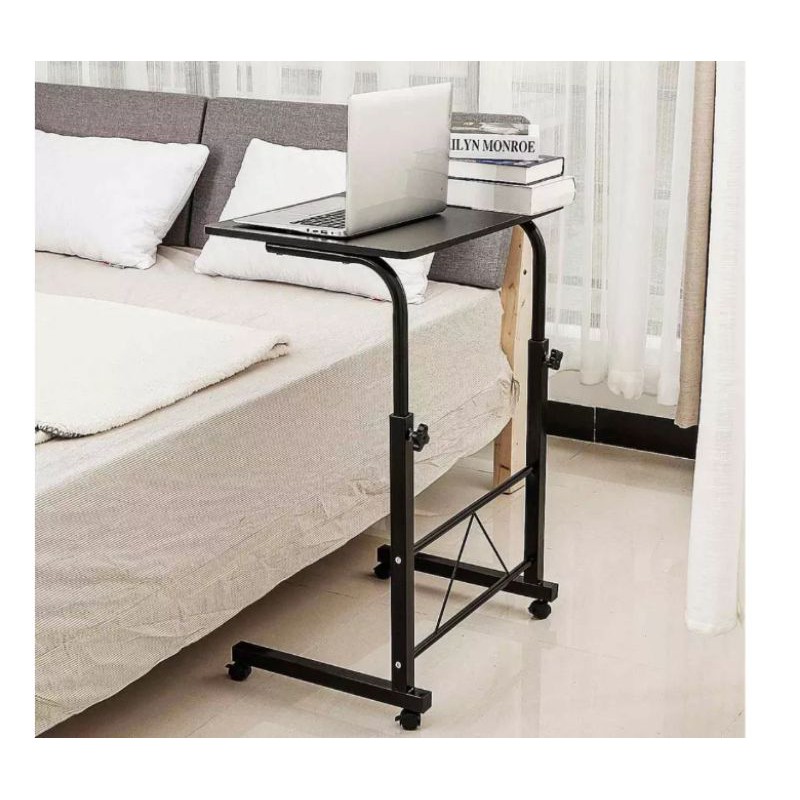 meja laptop roda lipat standing desk berdiri tempat tidur sofa kursi rumah sakit - kayu