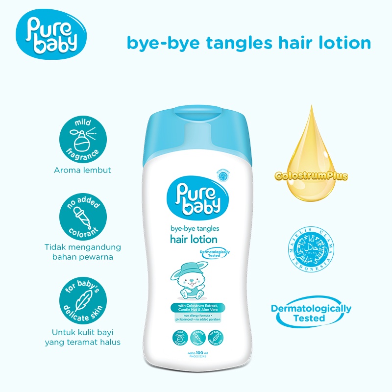 ★ BB ★  Pure Baby Bye Tangles Hair Lotion 100 ml - Losion Rambut Bayi