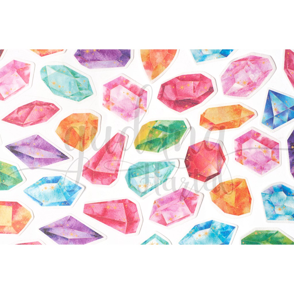 Stiker Kertas Rainbow Diamond Sticker Batu Pelangi DIY Scrapbook GH 303725