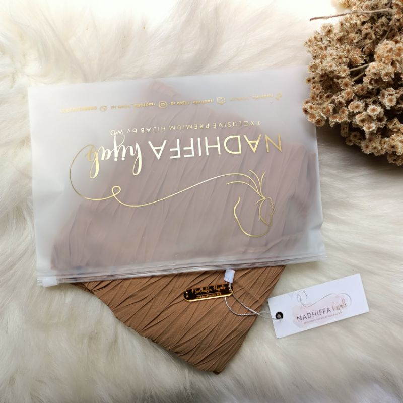 Bergo Plisket Padi Aleya Premium l Bergo instan Zafron-Khaki