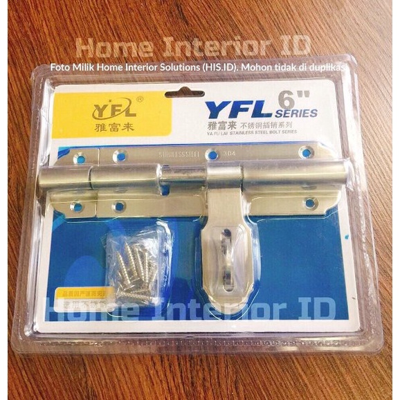 Grendel Overval Stainless Steel 304 / Grendel Pintu Besar 6 Inch