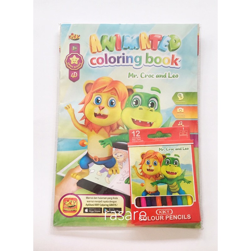 Download Buku Mewarnai Animated Coloring Book 4d Pencil Warna Kiky Shopee Indonesia