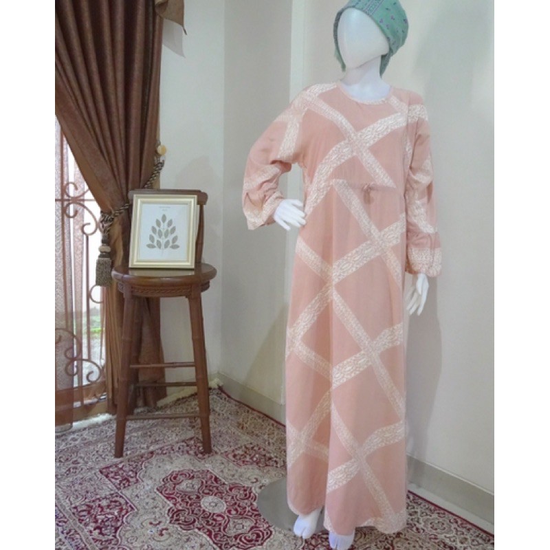 daster huza, daster batik huza, long dress
