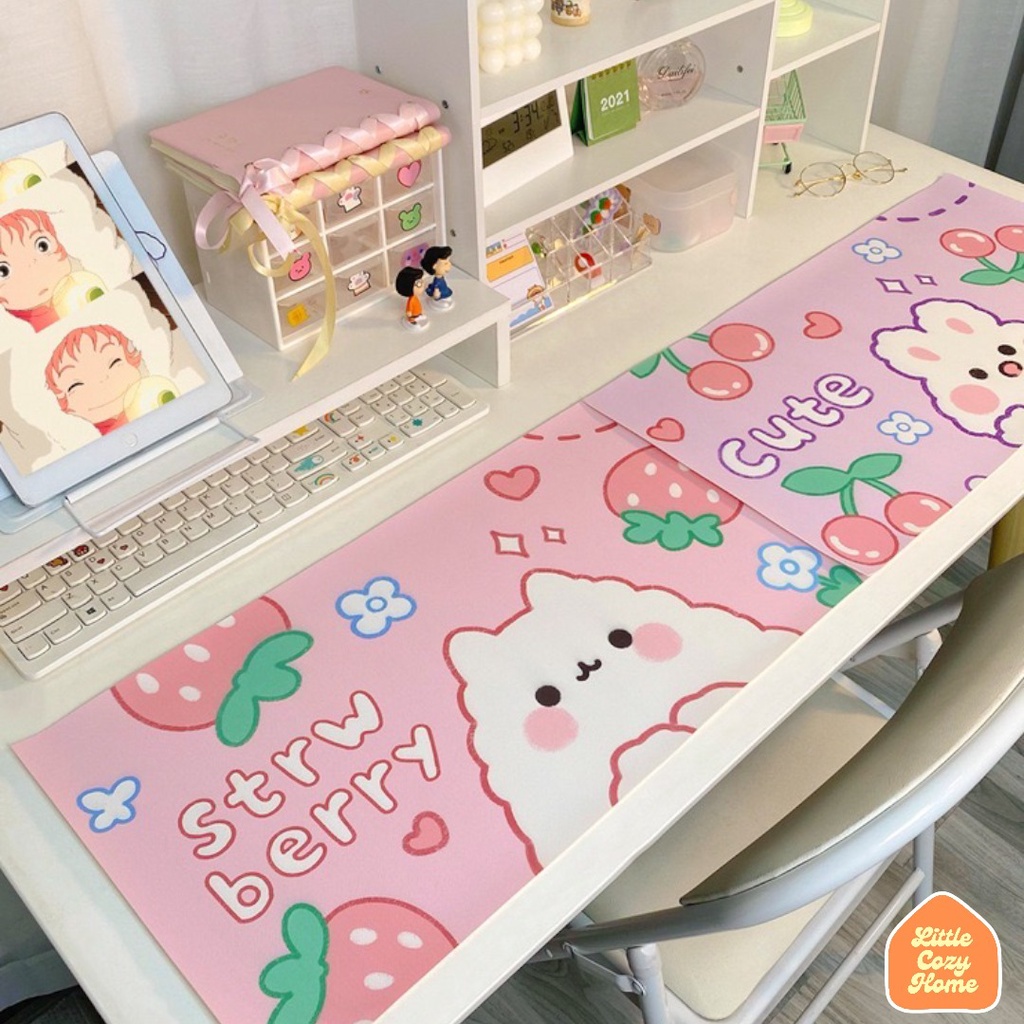 Chibi Desk Pad Motif Character / Desk Mat Karakter / Mouse Pad / Alas Meja Komputer WFH Work From Home / Aksesoris Keyboard Office Large Laptop Cushion Lucu Imut Ala Korea Japan