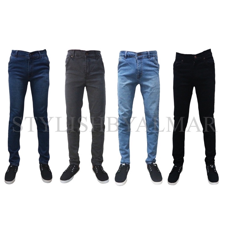 celana jeans hitam pensil pria cowok Skinny Slim fit Berkualitas