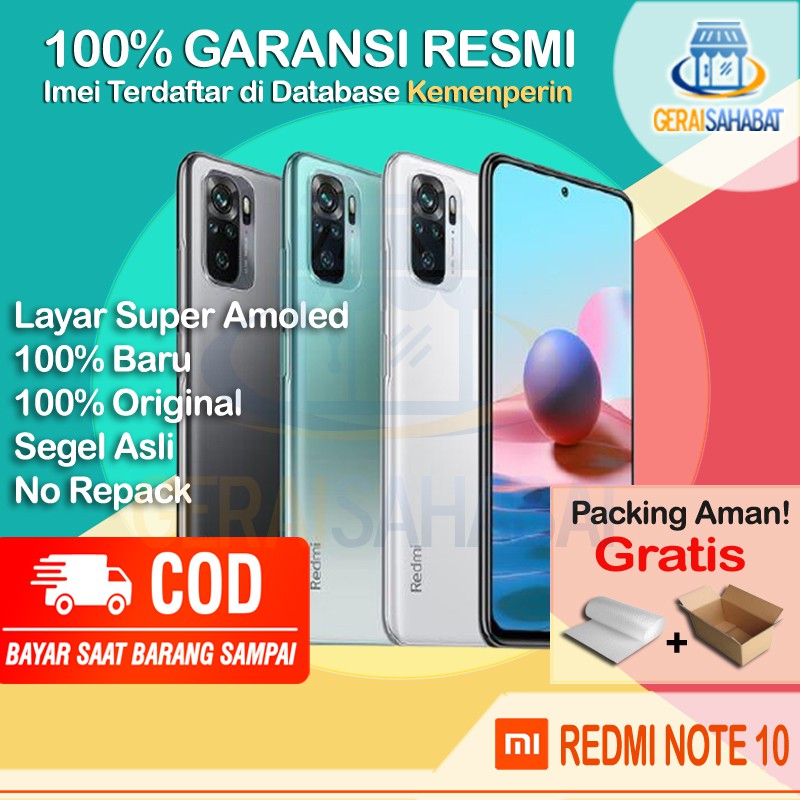 Redmi Note 10 4/64 Amoled Garansi Resmi Xiaomi Indonesia