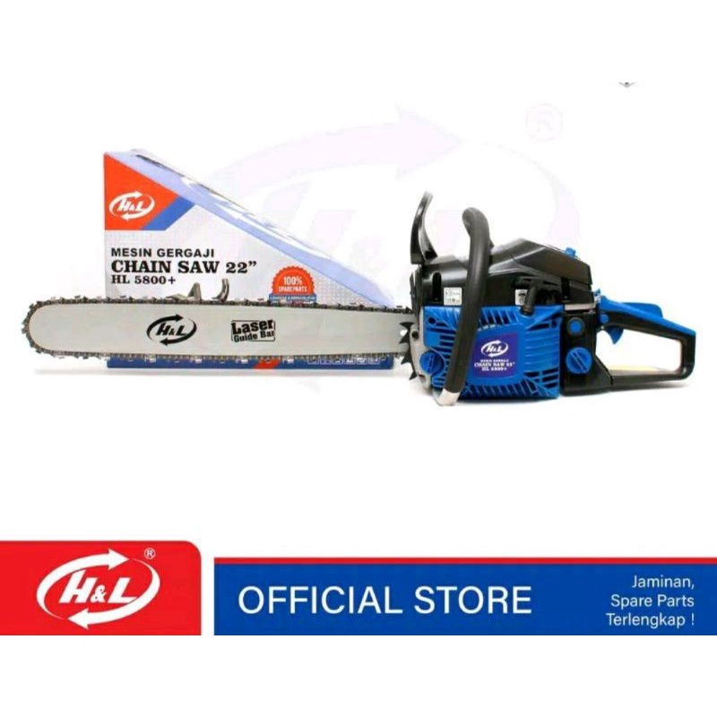 Mesin Chain saw 20inch H&amp;L 5200 2 Tak Mesin Gergaji Potong Kayu