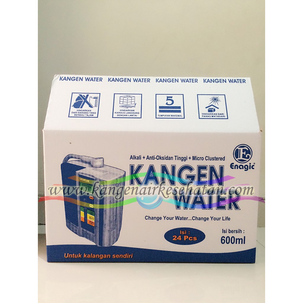 Kardus Kangen Water 600 ml Warna Putih - Isi 10 pcs