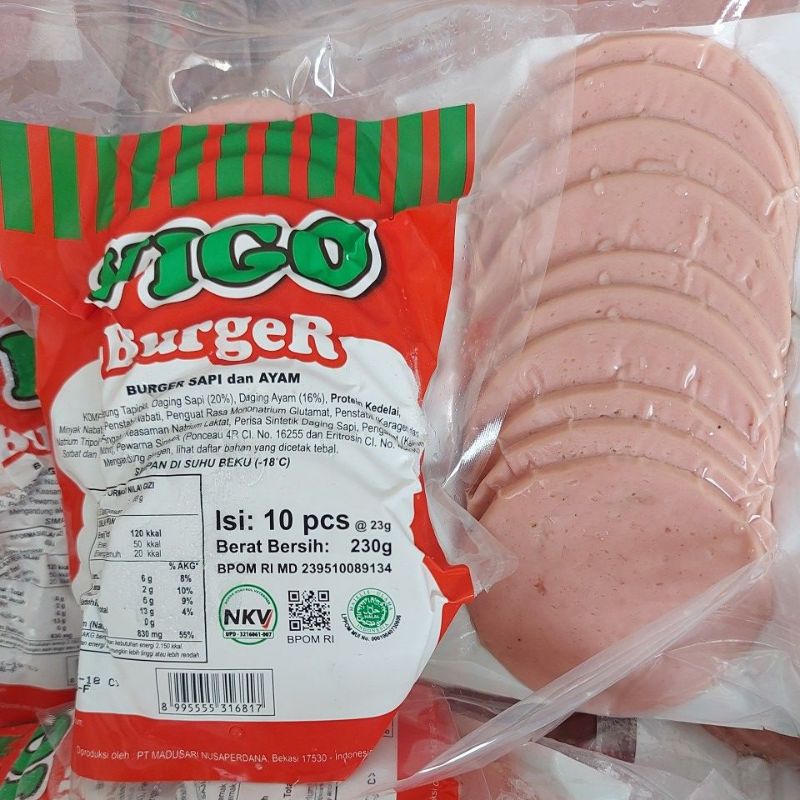 Jual Vigo Burger Sapi Dan Ayam 230gr isi 10 Shopee Indonesia