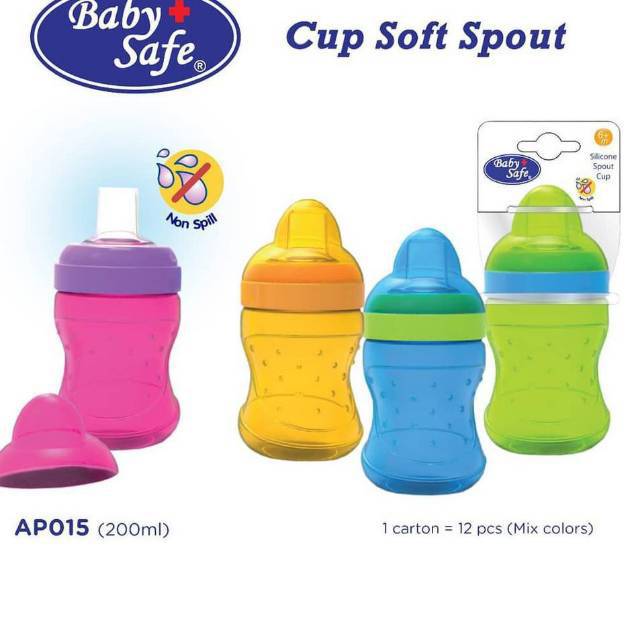 BABY SAFE - SILICONE SPOUT CUP 125 ML 6+ / ANTI TUMPAH / BOTOL MINUM ANAK BAYI