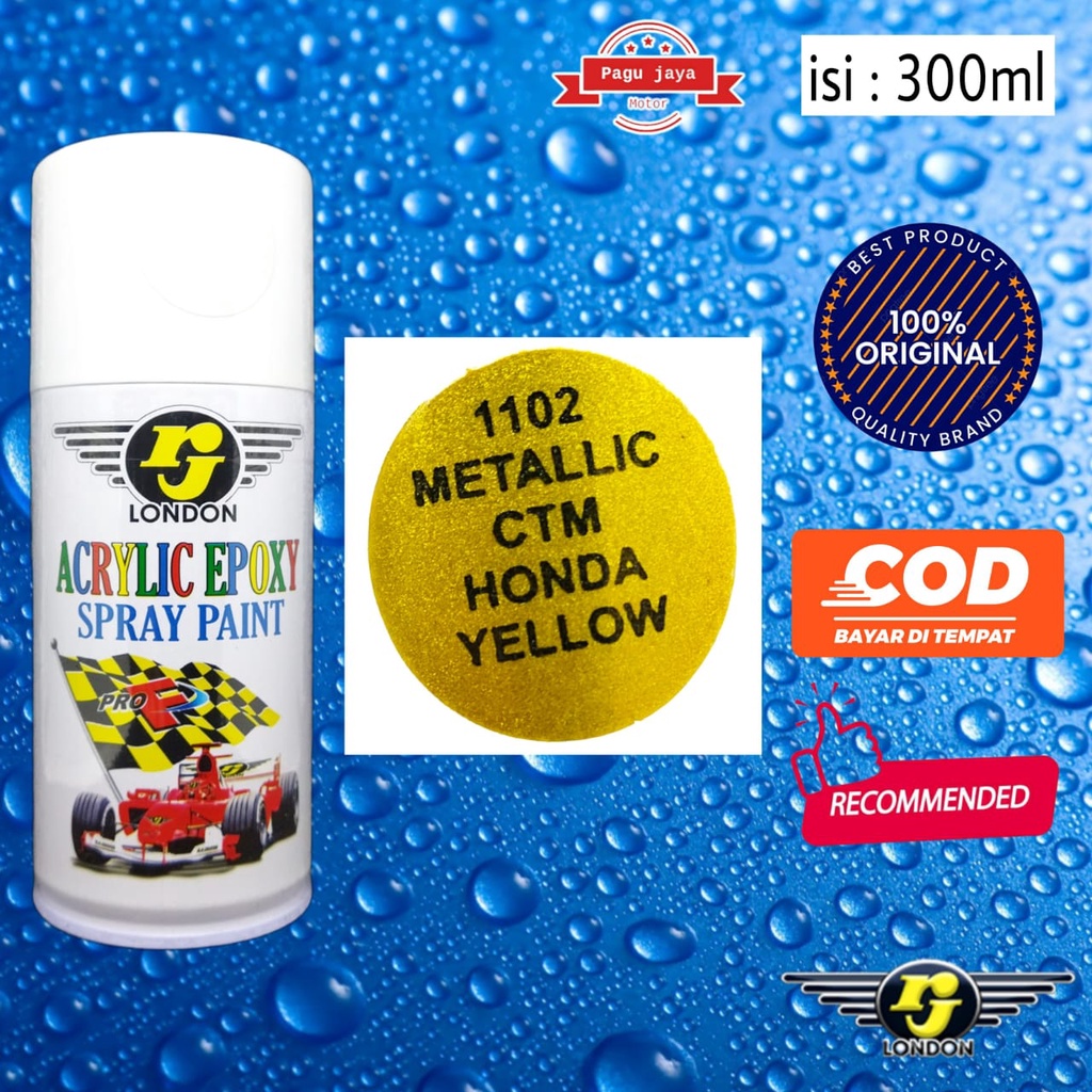 rj london 300ml metallic metalik ctm honda yellow cat semprot pilok pilox spray paint