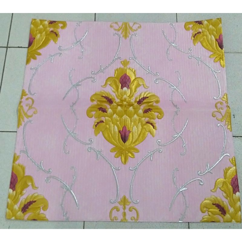 WALLPAPER 3D FOAM ALUMUNIUM FOIL MOTIF ROSE PATTERN