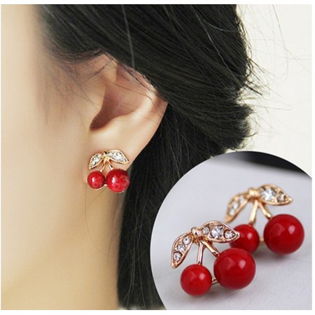 SHW- anting wanita cherry merah anting model terbaru anting import CERRY MERAH