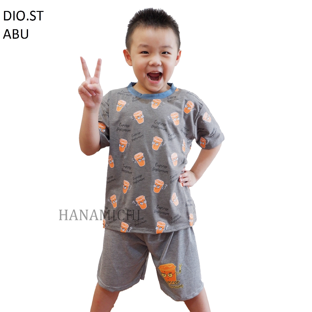 Hanamichi DIO.ST Baju Tidur Setelan Anak Lengan Pendek