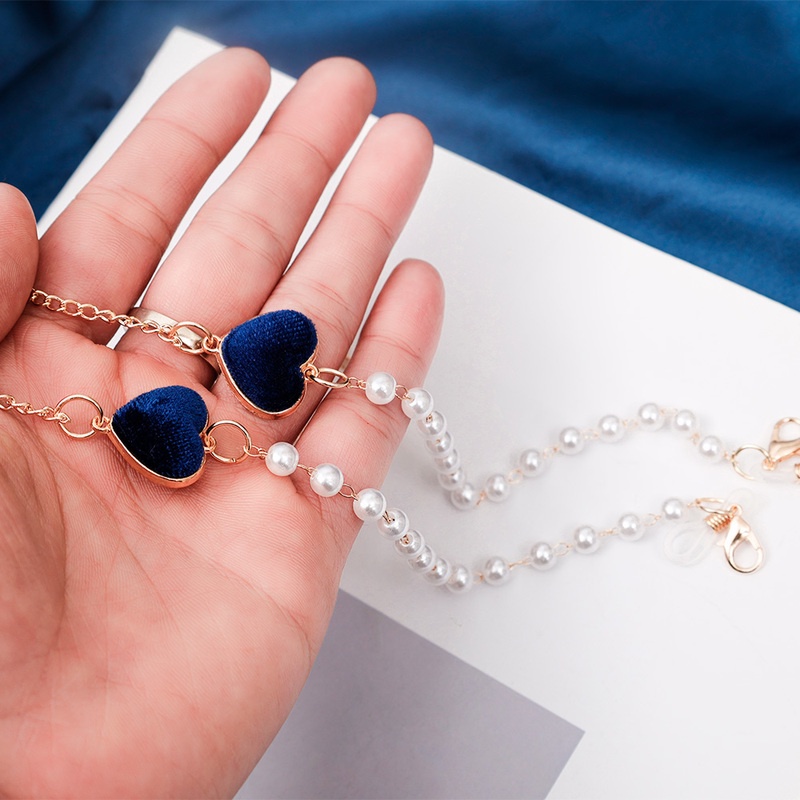 Tali Rantai Kacamata Bahan Logam Hias Manik-Manik Mutiara Gaya Vintage Untuk Wanita