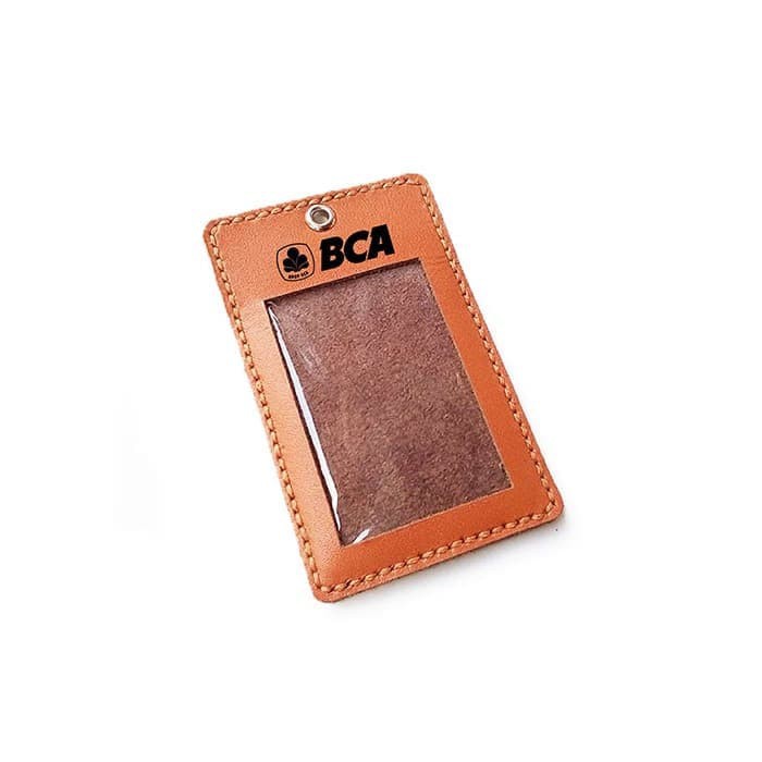 

name tag kulit logo bank bca Warna Tan