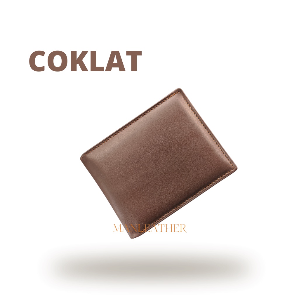 Dompet Pria Cowok Kulit Sapi Asli Premium Uang Cowok Pria Laki Laki Kulit Original Ori Garut-S - Coklat