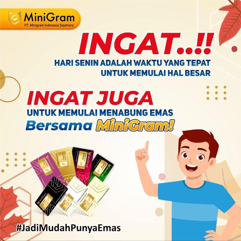 MINIGRAM Emas Logam Mulia Batangan Mini 24Karat Original bisa untuk Merchendise/souvenir/kado Ukuran 0.05 0.1 Gram