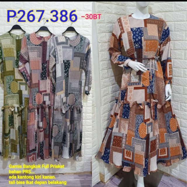 Gamis bangkok full plisket