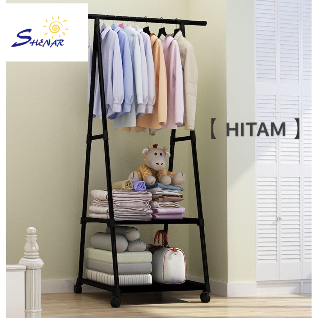 (2KG) SHENAR TRIANGLE CLOTH RACK / NOAH RACK / STAND HANGER / RAK GANTUNG / RAK GAMIS  / RAK HANGER / RAK BAJU / RAK SERBAGUNA / RAK DENGAN RODA