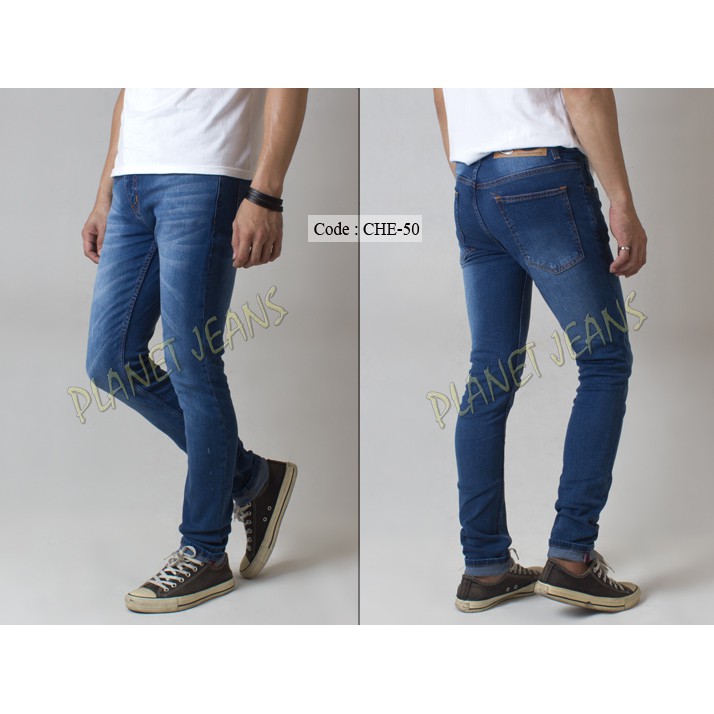 Celana Pria Terbaru 2018/  CHE32- celana jeans denim panjang pria model skinny cheap monday slim