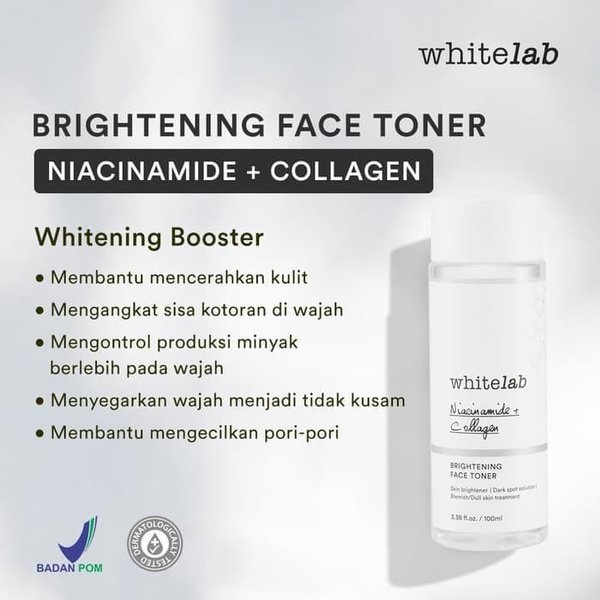 [ORI] Whitelab Brightening Face Toner Melembabkan Membersihkan Kotoran di Wajah serta Mengangkat Minyak Berlebih &amp; Menyegarkan Kulit - 100 ML BPOM