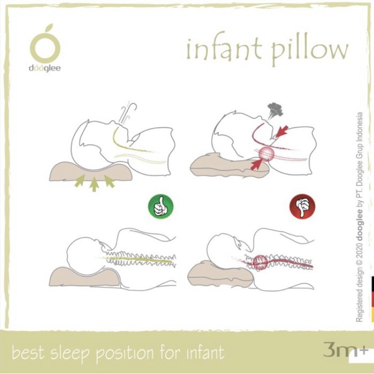 Dooglee Infant Contour Pillow Natural Latex Bantal Bayi Latex