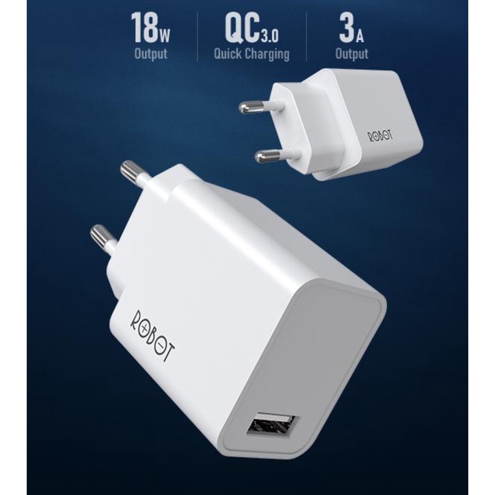 Robot RT-F1 Adapter 3A Quick Charge / Batok Charger Robot 18W Qualcomm 3.0